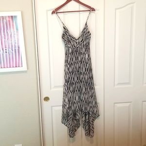 Express, Spaghetti Strap Dress, Size 2, Black and White w/Gold Specks
